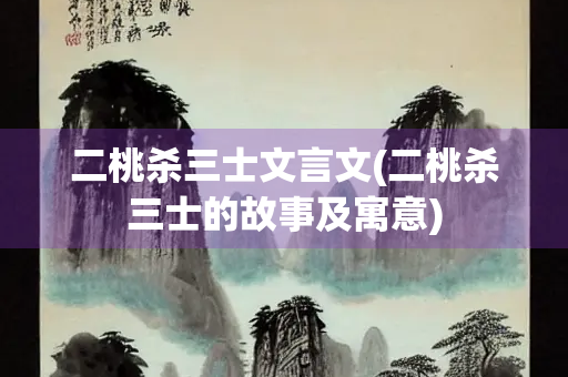 二桃杀三士文言文(二桃杀三士的故事及寓意)