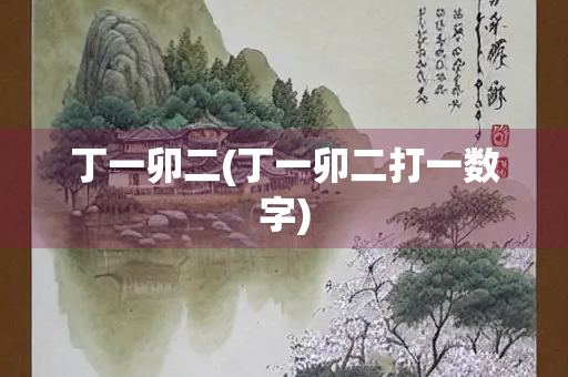 丁一卯二(丁一卯二打一数字)