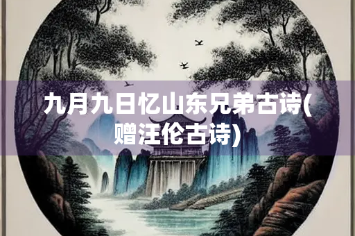 九月九日忆山东兄弟古诗(赠汪伦古诗)