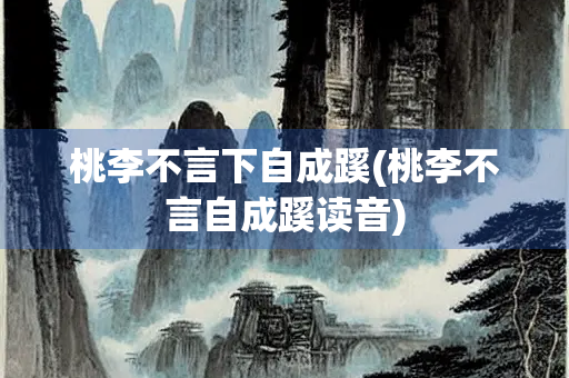 桃李不言下自成蹊(桃李不言自成蹊读音)