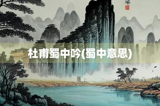 杜甫蜀中吟(蜀中意思)