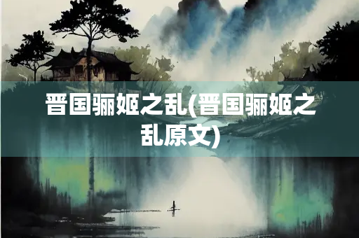 晋国骊姬之乱(晋国骊姬之乱原文)