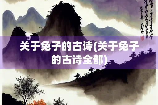 关于兔子的古诗(关于兔子的古诗全部)