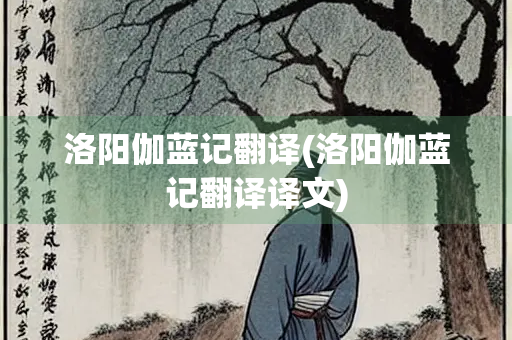 洛阳伽蓝记翻译(洛阳伽蓝记翻译译文)