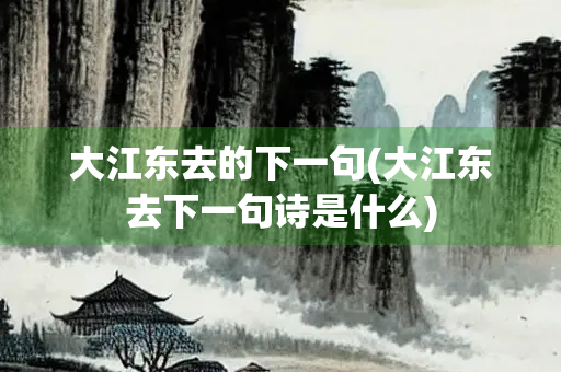 大江东去的下一句(大江东去下一句诗是什么)
