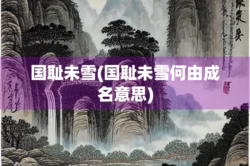 国耻未雪(国耻未雪何由成名意思)