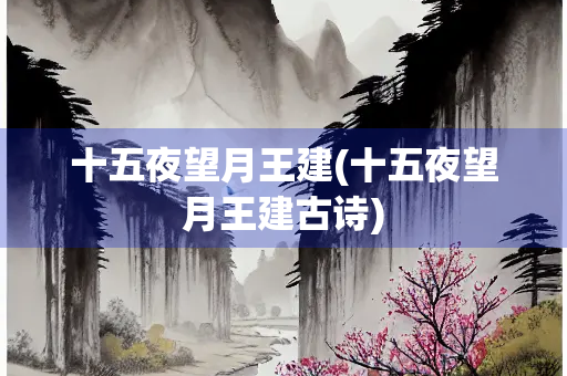 十五夜望月王建(十五夜望月王建古诗)