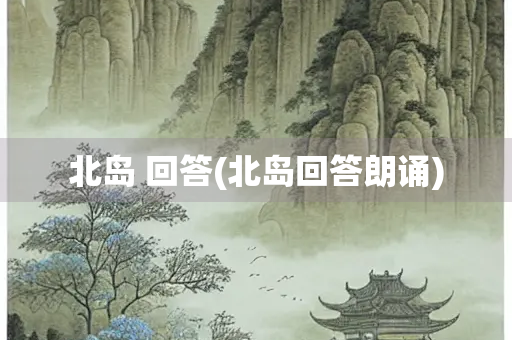 北岛 回答(北岛回答朗诵)