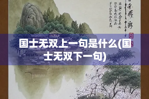 国士无双上一句是什么(国士无双下一句)