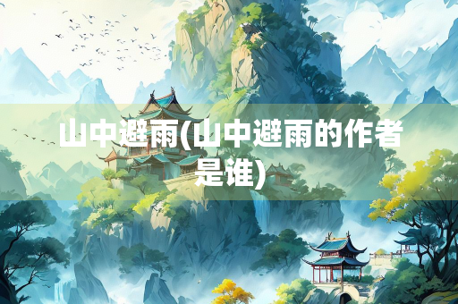 山中避雨(山中避雨的作者是谁)