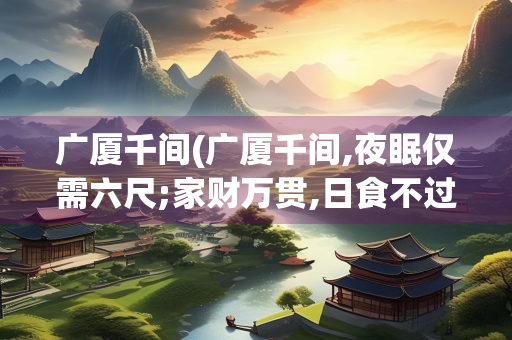 广厦千间(广厦千间,夜眠仅需六尺;家财万贯,日食不过三餐)