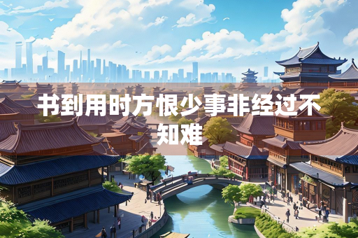书到用时方恨少事非经过不知难