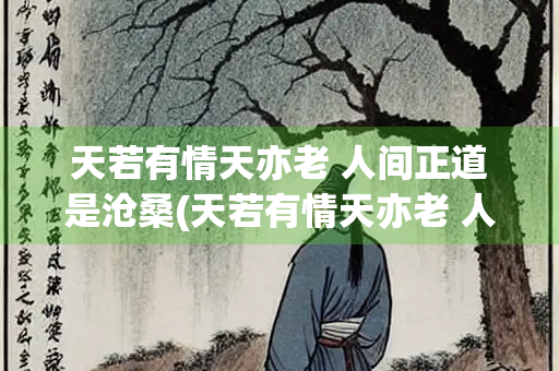 天若有情天亦老 人间正道是沧桑(天若有情天亦老 人间正道是沧桑是谁写的)