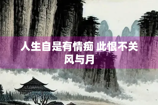 人生自是有情痴 此恨不关风与月