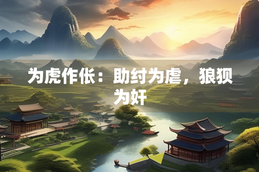 为虎作伥：助纣为虐，狼狈为奸