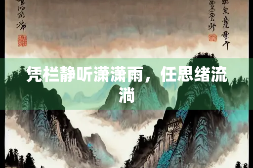 凭栏静听潇潇雨，任思绪流淌