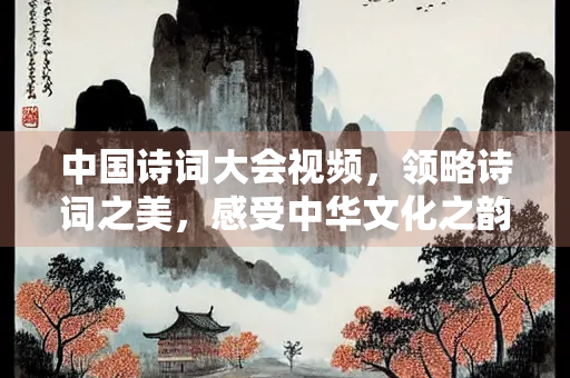 中国诗词大会视频，领略诗词之美，感受中华文化之韵