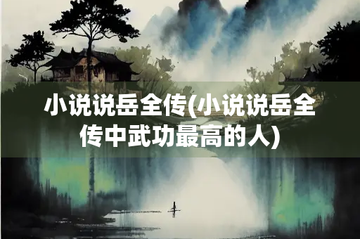 小说说岳全传(小说说岳全传中武功最高的人)