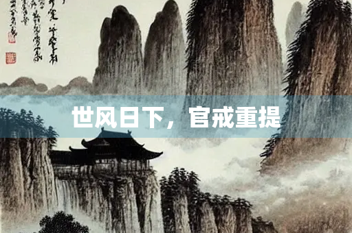 世风日下，官戒重提