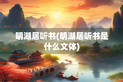 明湖居听书(明湖居听书是什么文体)
