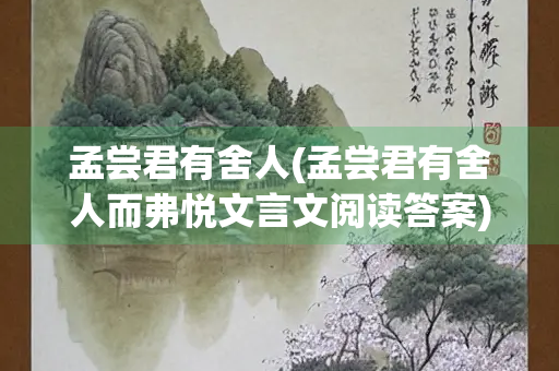 孟尝君有舍人(孟尝君有舍人而弗悦文言文阅读答案)