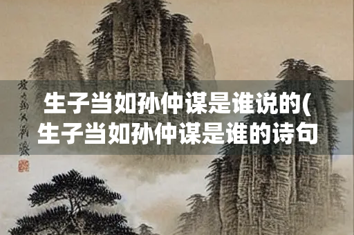 生子当如孙仲谋是谁说的(生子当如孙仲谋是谁的诗句)