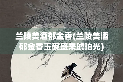兰陵美酒郁金香(兰陵美酒郁金香玉碗盛来琥珀光)