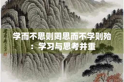 学而不思则罔思而不学则殆：学习与思考并重