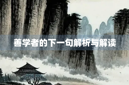 善学者的下一句解析与解读