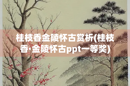 桂枝香金陵怀古赏析(桂枝香·金陵怀古ppt一等奖)