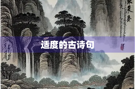 适度的古诗句