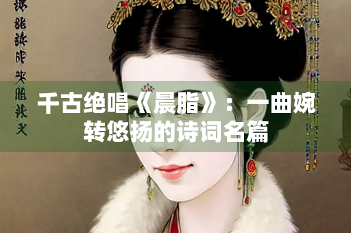 千古绝唱《晨脂》：一曲婉转悠扬的诗词名篇