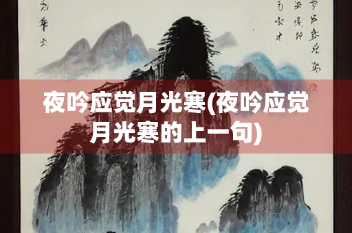 夜吟应觉月光寒(夜吟应觉月光寒的上一句)