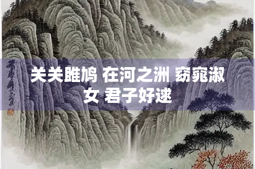 关关雎鸠 在河之洲 窈窕淑女 君子好逑