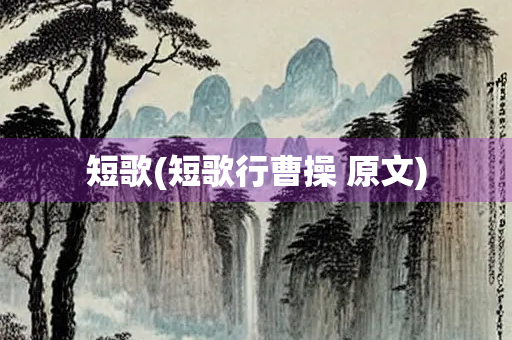 短歌(短歌行曹操 原文)