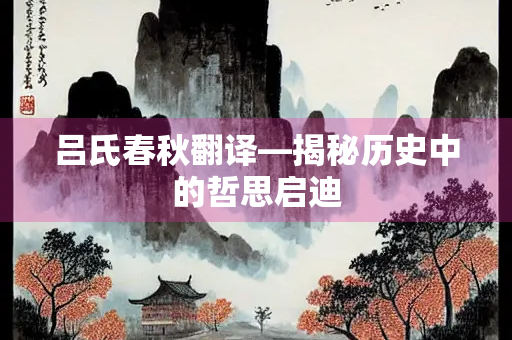 吕氏春秋翻译—揭秘历史中的哲思启迪