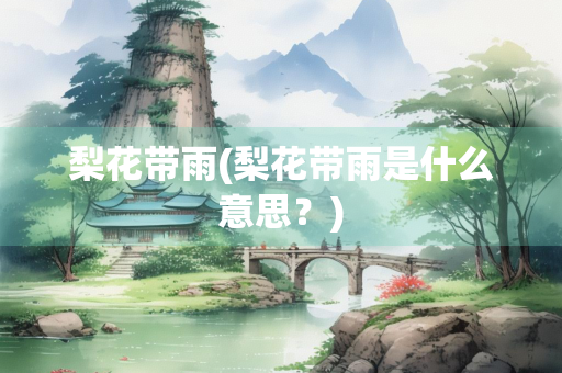 梨花带雨(梨花带雨是什么意思？)