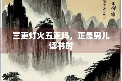 三更灯火五更鸡，正是男儿读书时