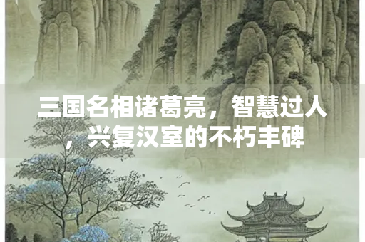 三国名相诸葛亮，智慧过人，兴复汉室的不朽丰碑