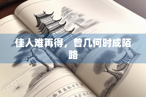佳人难再得，曾几何时成陌路