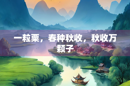 一粒粟，春种秋收，秋收万颗子