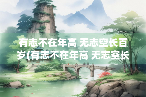 有志不在年高 无志空长百岁(有志不在年高 无志空长百岁 这是珍惜时间的诗句吗)