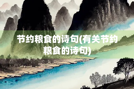 节约粮食的诗句(有关节约粮食的诗句)