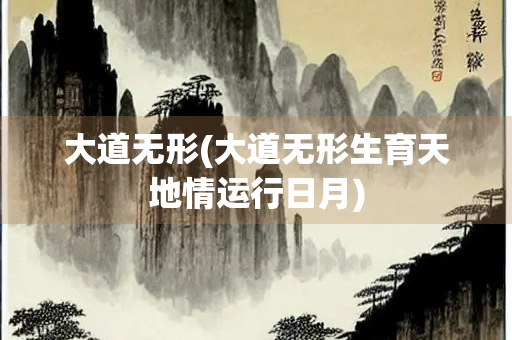 大道无形(大道无形生育天地情运行日月)