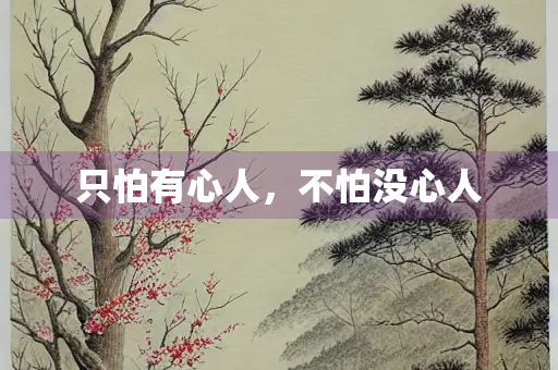 只怕有心人，不怕没心人