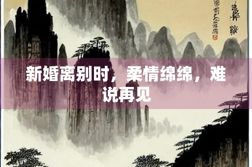 新婚离别时，柔情绵绵，难说再见