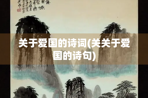 关于爱国的诗词(关关于爱国的诗句)