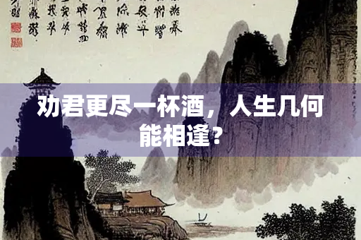 劝君更尽一杯酒，人生几何能相逢？