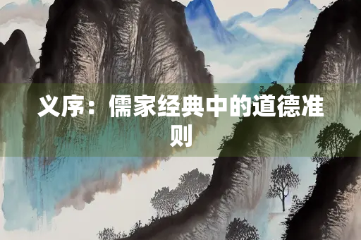 义序：儒家经典中的道德准则