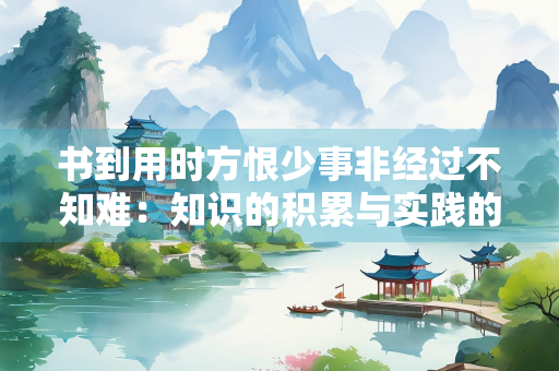 书到用时方恨少事非经过不知难：知识的积累与实践的重要性